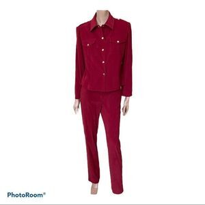 St. John Sport by Marie Gray burgundy pants set 4P